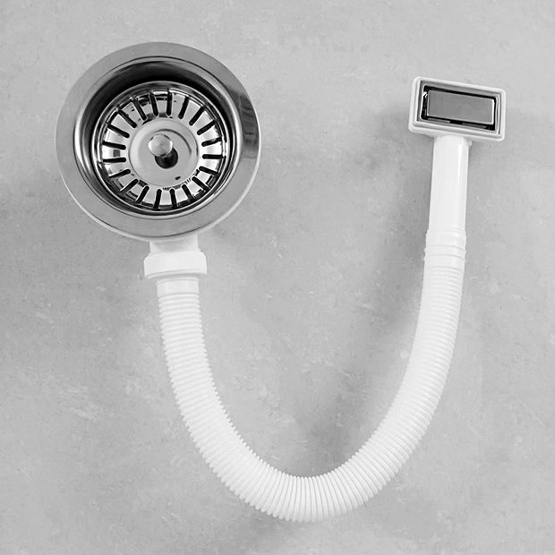 Bower White Glass 1000 x 500mm Stainless Steel 1.5 Bowl Kitchen Sink