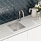 Bower White Glass 860 x 500mm Stainless Steel 1.0 Bowl Kitchen Sink