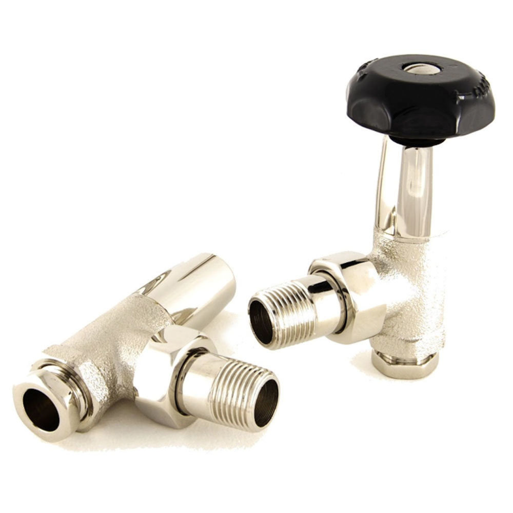 Bradley Manual Traditional Radiator Valve Kit (pair) - Satin Nickel