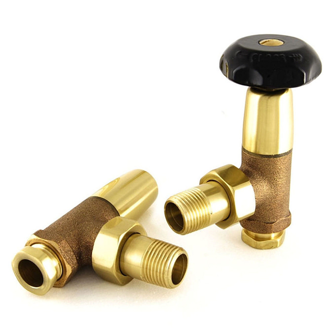 Bradley Manual Traditional Radiator Valve Kit - Brass Bronze Large Image