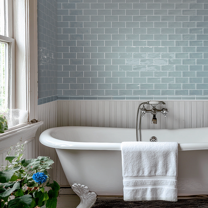 Bramley Rustic Blue Gloss Border Tile