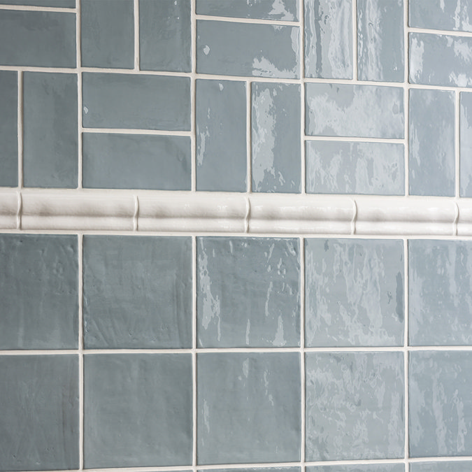 Stonehouse Studio Bramley Rustic Blue Gloss Wall Tiles - 150 x 150mm