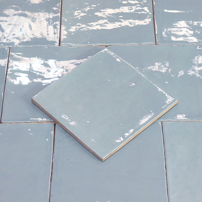 Stonehouse Studio Bramley Rustic Blue Gloss Wall Tiles - 150 x 150mm