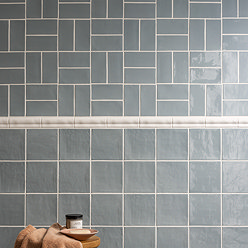 Stonehouse Studio Bramley Rustic Blue Gloss Wall Tiles - 150 x 150mm