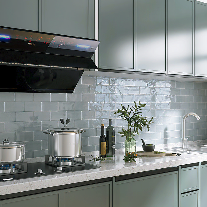 Bramley Rustic Blue Gloss Wall Tiles - 75 x 150mm