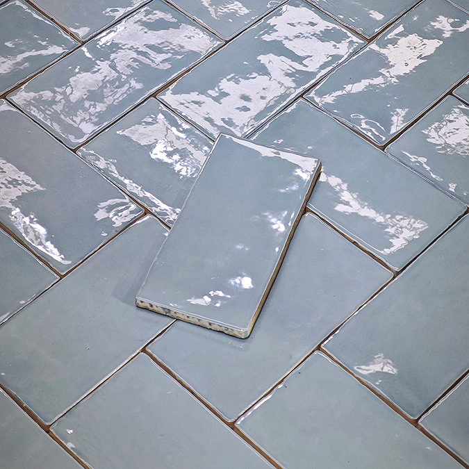 Stonehouse Studio Bramley Rustic Blue Gloss Wall Tiles - 75 x 150mm