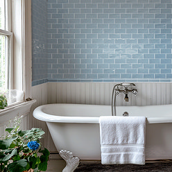 Bramley Rustic Blue Gloss Wall Tiles - 75 x 150mm