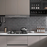 Bramley Rustic Dark Grey Gloss Wall Tiles - 75 x 150mm