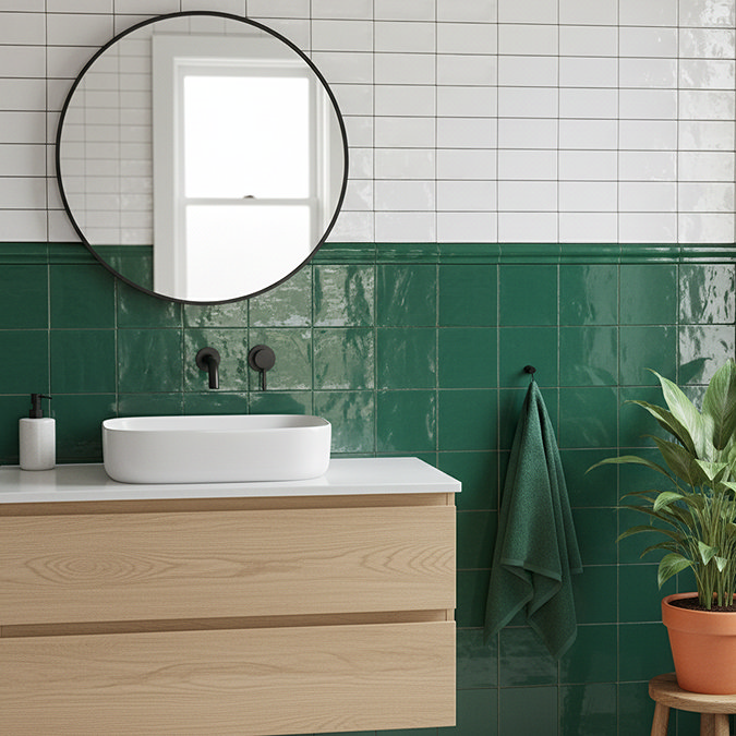 Bramley Rustic Green Gloss Border Tile