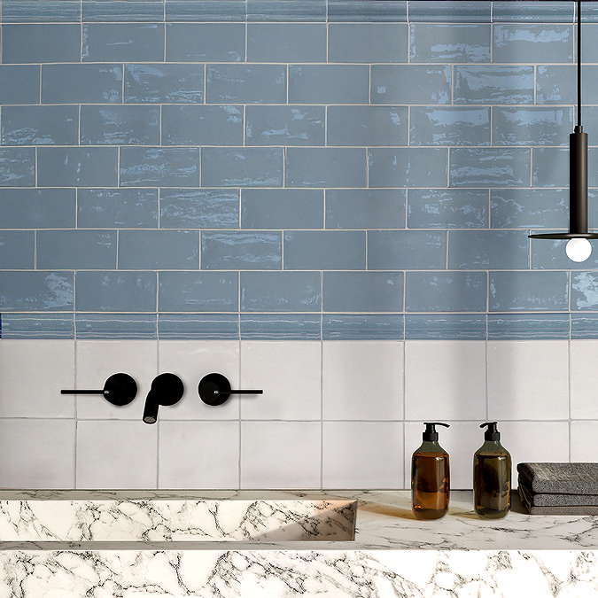 Bramley Rustic White Gloss Wall Tiles - 150 x 150mm
