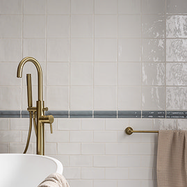 Stonehouse Studio Bramley Rustic White Gloss Wall Tiles - 150 x 150mm