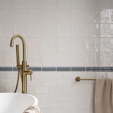 Stonehouse Studio Bramley Rustic White Gloss Wall Tiles - 150 x 150mm