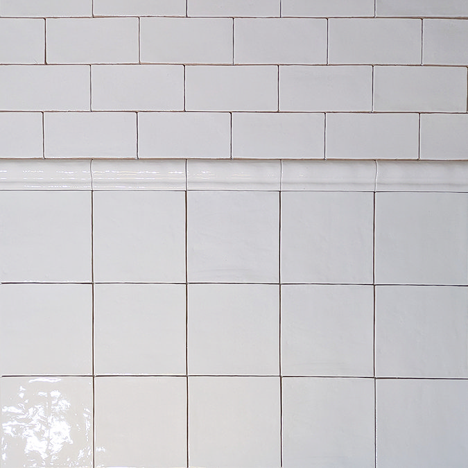 Bramley Rustic White Gloss Wall Tiles - 75 x 150mm
