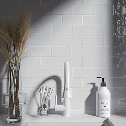 Bramley Rustic White Gloss Wall Tiles - 75 x 150mm