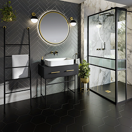 Gatsby Matt Black and Brushed Brass Range