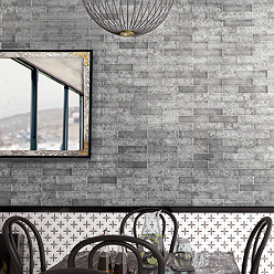 Branford Grey Rustic Brick Effect Tiles - 75 x 280mm