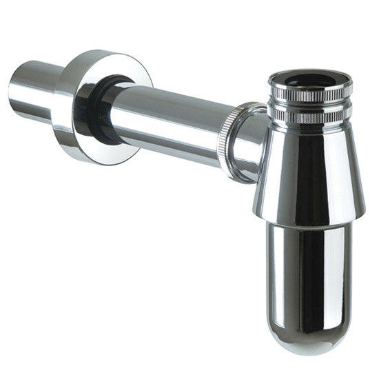 Brass Bottle Trap with 300mm Outlet Pipe - Chrome