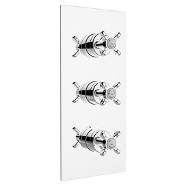 Bristan - 1901 Concealed Dual Control Three Handle Thermostatic Shower Valve - Chrome - N2-SHC3STP-C
