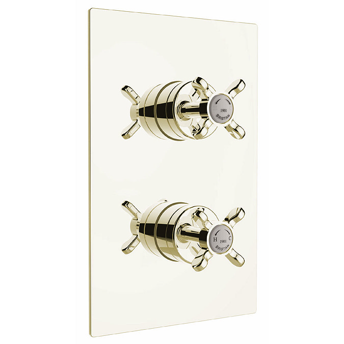 Bristan - 1901 Thermostatic Recessed Dual Control Shower Valve with Integral Diverter - Gold - N2-SH