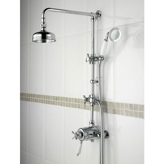 Bristan 1901 Thermostatic Shower inc Rigid Riser & Diverter to Shower Handset Large Image