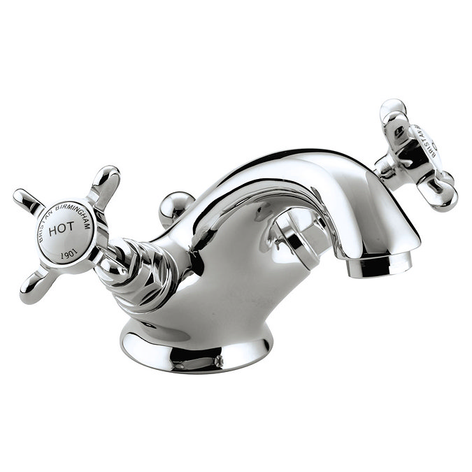 Bristan 1901 Traditional Basin Mixer Tap inc Pop-up Waste - Chrome - N-BAS-C-CD Large Image