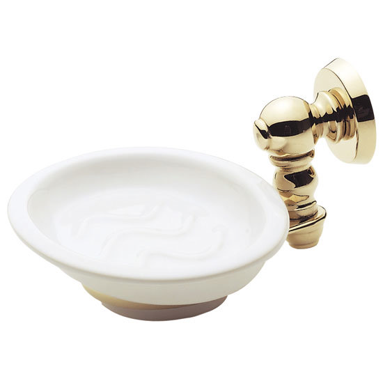 Bristan - 1901 Traditional Ceramic Soap Dish - Gold - N-DISH-G Large Image