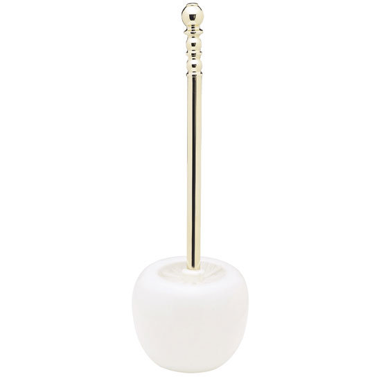 Bristan - 1901 Traditional Freestanding Toilet Brush & Ceramic Holder - Gold - N-BRU-G Large Image