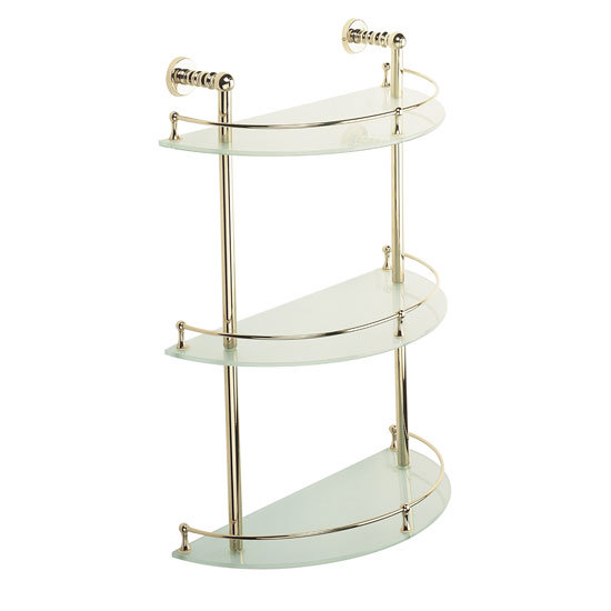 Bristan - 1901 Traditional Three Tier Glass Shelf - Gold - N-3TSHELF-G Large Image