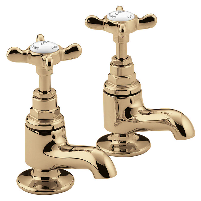 Bristan 1901 Traditional Vanity Basin Taps - Gold Plated - N-VAN-G Large Image