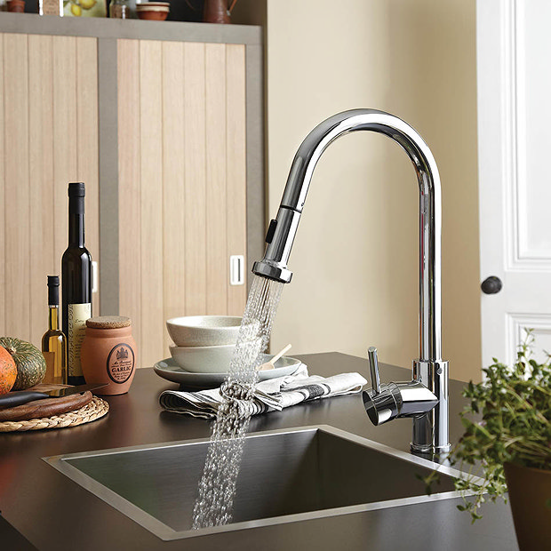 Bristan - Apricot Monobloc Kitchen Sink Mixer with Pull Out Spray - APR-PULLSNK-C  Feature Large Image