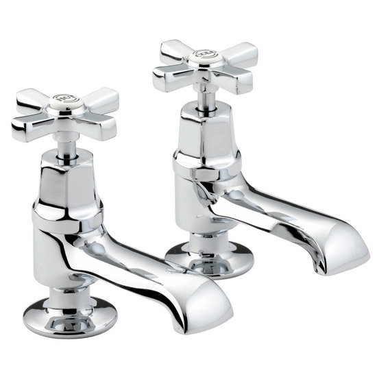Bristan Art Deco Traditional Basin Taps Chrome D1/2C at Victorian