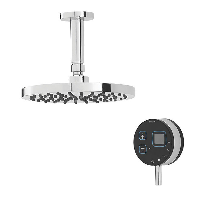 Bristan Artisan Evo Digital Thermostatic Mixer Shower with Ceiling Fed Rose - Black Large Image