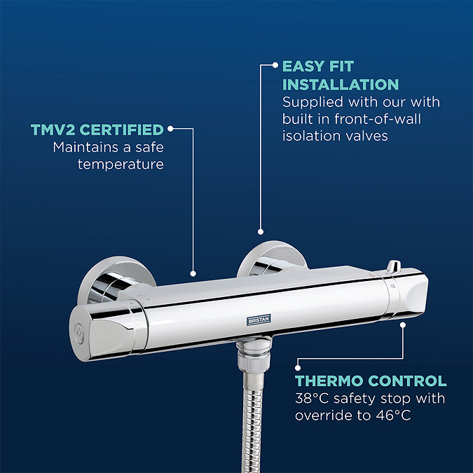 Bristan Artisan Thermostatic Surface Mounted Bar Shower Valve & Fast Fit Connections - AR2-SHXVOFF-C