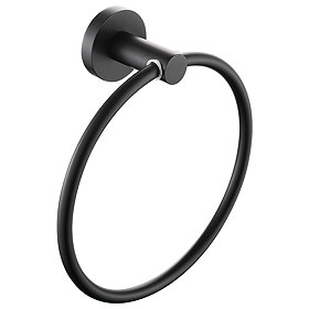 Bristan Black Round Towel Ring Large Image