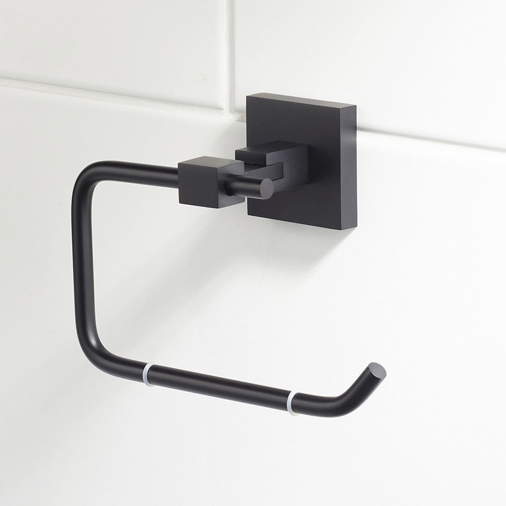Bristan Black Square Toilet Roll Holder  Profile Large Image