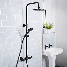 Bristan Buzz Bar Shower Mixer with Rigid Riser Kit - Black