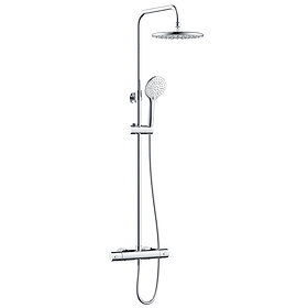 Bristan Buzz2 Cool Touch Bar Shower Mixer with Rigid Riser Kit - Chrome - BUZ2-SHXDIVCTFF-C Large Im