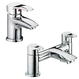 Bristan Capri Contemporary Basin + Bath Filler Tap Pack Large Image