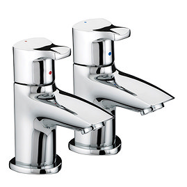 Bristan Capri Contemporary Basin Pillar Taps - Chrome - CAP-1/2-C Large Image