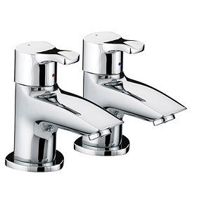 Bristan Capri Contemporary Bath Pillar Taps - Chrome - CAP-3/4-C Large Image