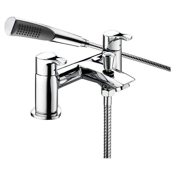 Bristan Capri Contemporary Pillar Bath Shower Mixer - Chrome - CAP-BSM-C Large Image