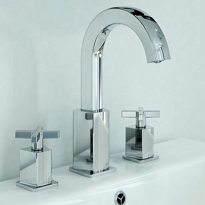 Bristan Cascade 3 Hole Basin Mixer with Clicker Waste Standard Large Image