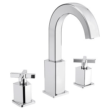 Bristan Cascade 3 Hole Basin Mixer with Clicker Waste Profile Large Image