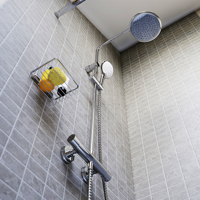 Bristan Claret Thermostatic Exposed Bar Shower with Rigid Riser - CLR-SHXDIVFF-C Profile Large Imag