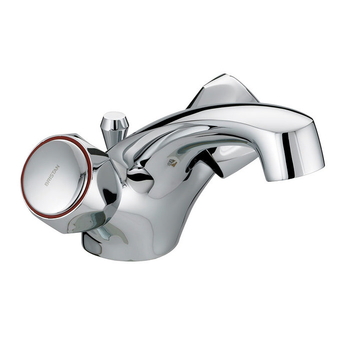 Bristan - Club Dual Flow Basin Mixer w/ Pop Up Waste - Chrome w/ Metal Heads - VAC-DFBAS-C-MT Large 