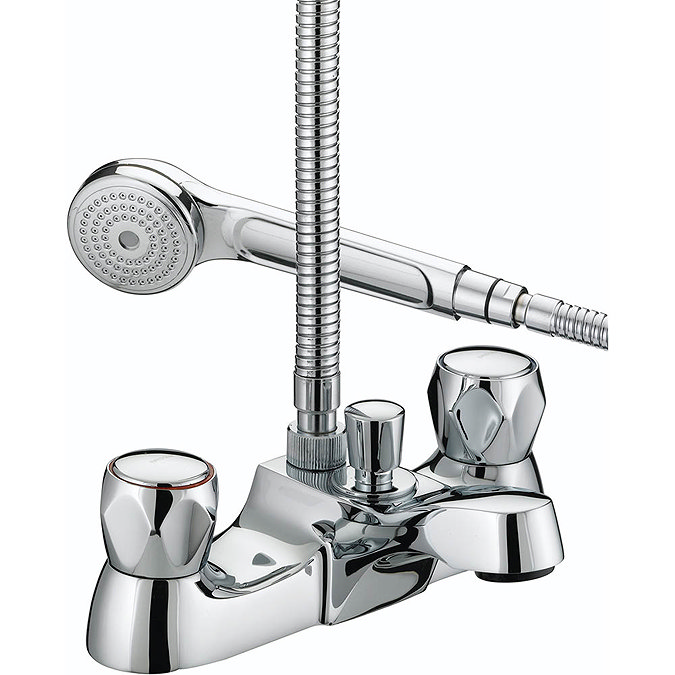 Bristan - Club Luxury Bath Shower Mixer - Chrome with Metal Heads - VAC-LBSM-C-MT Large Image