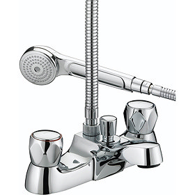 Bristan - Club Luxury Bath Shower Mixer - Chrome with Metal Heads - VAC-LBSM-C-MT Large Image