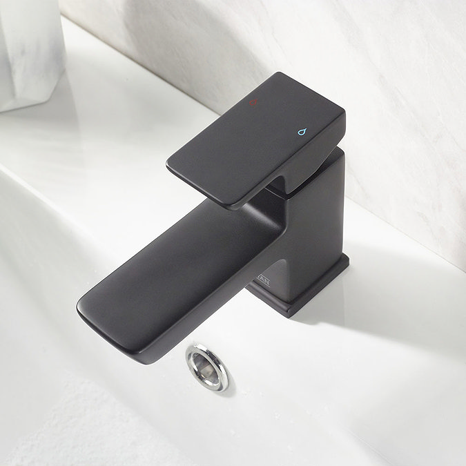 Bristan Cobalt Black Mono Basin Mixer with Clicker Waste  Feature Large Image