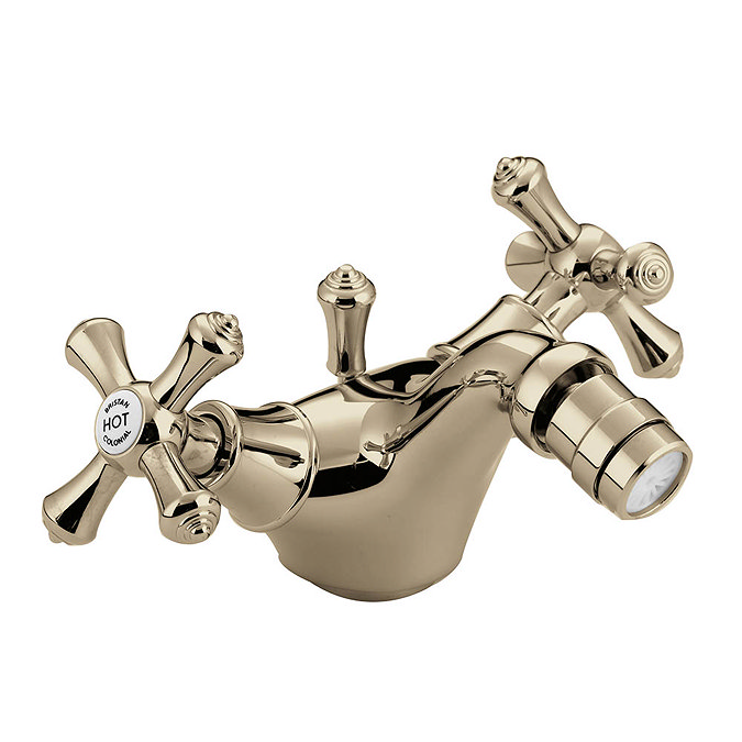 Bristan - Colonial Mono Bidet Mixer w/ Pop Up Waste - Gold Plated - K-BID-G Large Image