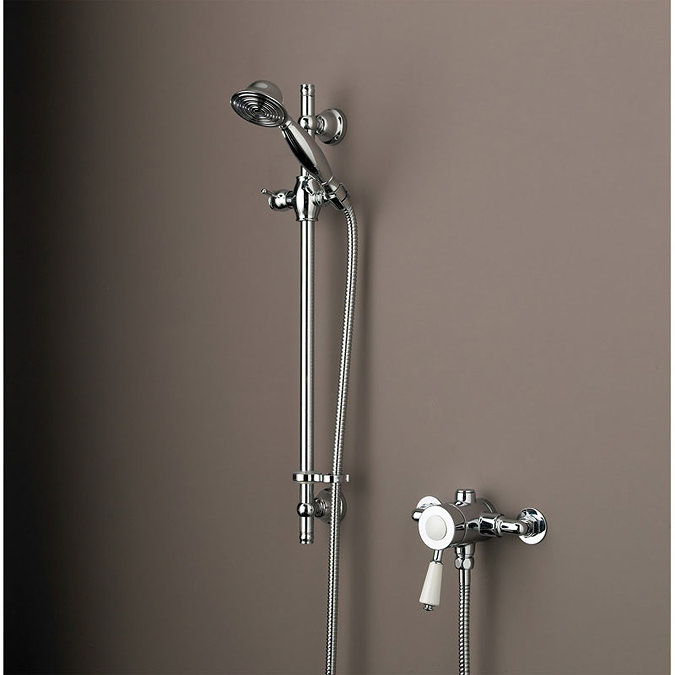 Bristan - Colonial Single Sequential Thermostatic Shower and Adjustable Riser Large Image